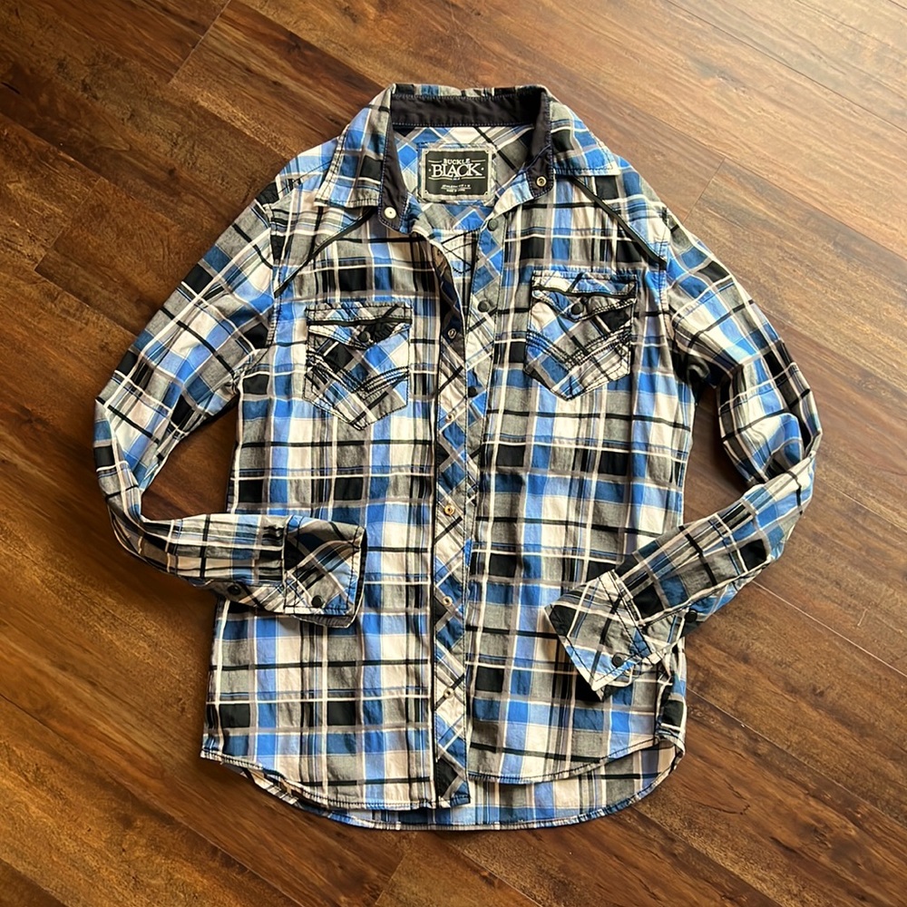 Men’s Buckle black blue and black button down